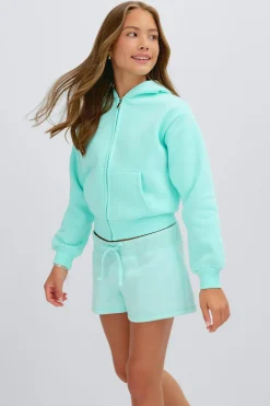 Y zip hoodie - Blau - Gina Tricot