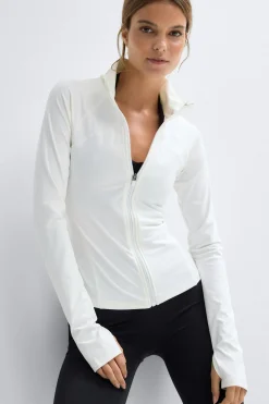 Zip yoga jacket - Weiß - Dame - Gina Tricot